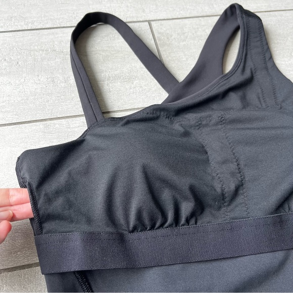 Lululemon Everlux Asymmetrical Tank Top Black Everlux Shelf Bra Sz 10 Athletic - Picture 10 of 13